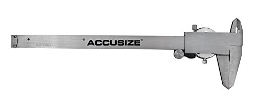 Accusize Industrial Tools 8''/200 mm by 0.001''/0.02 mm Dual Needle Precision Dial Caliper Stainless Steel in Fitted Case, Imperial/Metric, P920-S238