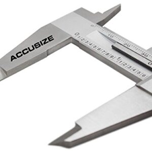 Accusize Industrial Tools 8''/200 mm by 0.001''/0.02 mm Dual Needle Precision Dial Caliper Stainless Steel in Fitted Case, Imperial/Metric, P920-S238