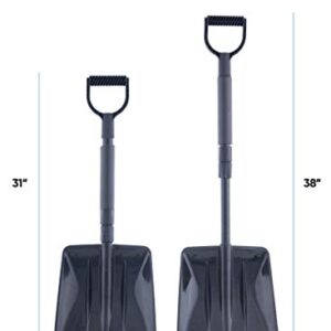 Superio 381 Extendable Car Snow Shovel with Foam Grip Handle, Black