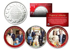 british royal family set of 3 royal canadian mint medallion coins prince william