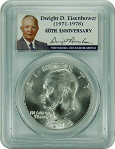 1974 eisenhower ike silver presidential label dollar ms-68 pcgs