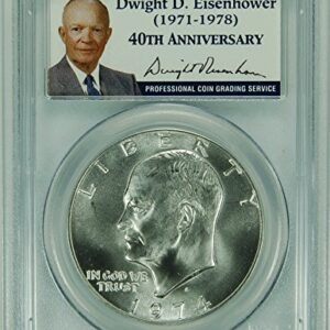 1974 Eisenhower IKE SILVER Presidential Label Dollar MS-68 PCGS