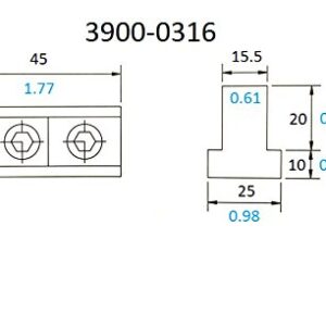 VERTEX 3900-0316 Steel 4-Piece T-Slot Clamp Set