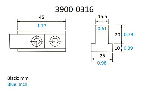 VERTEX 3900-0316 Steel 4-Piece T-Slot Clamp Set