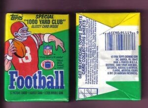 1986 topps football sealed wax pack 17 cards chance of jerry rice rookie