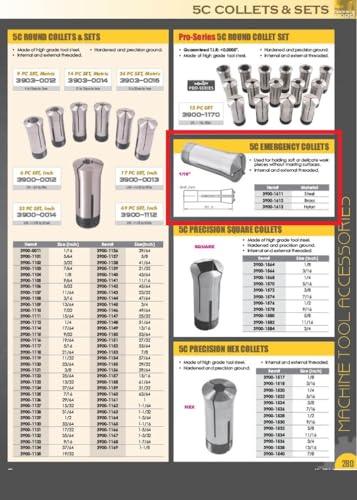 HHIP 3900-1611 5C Emergency Collet Steel, 1/16"