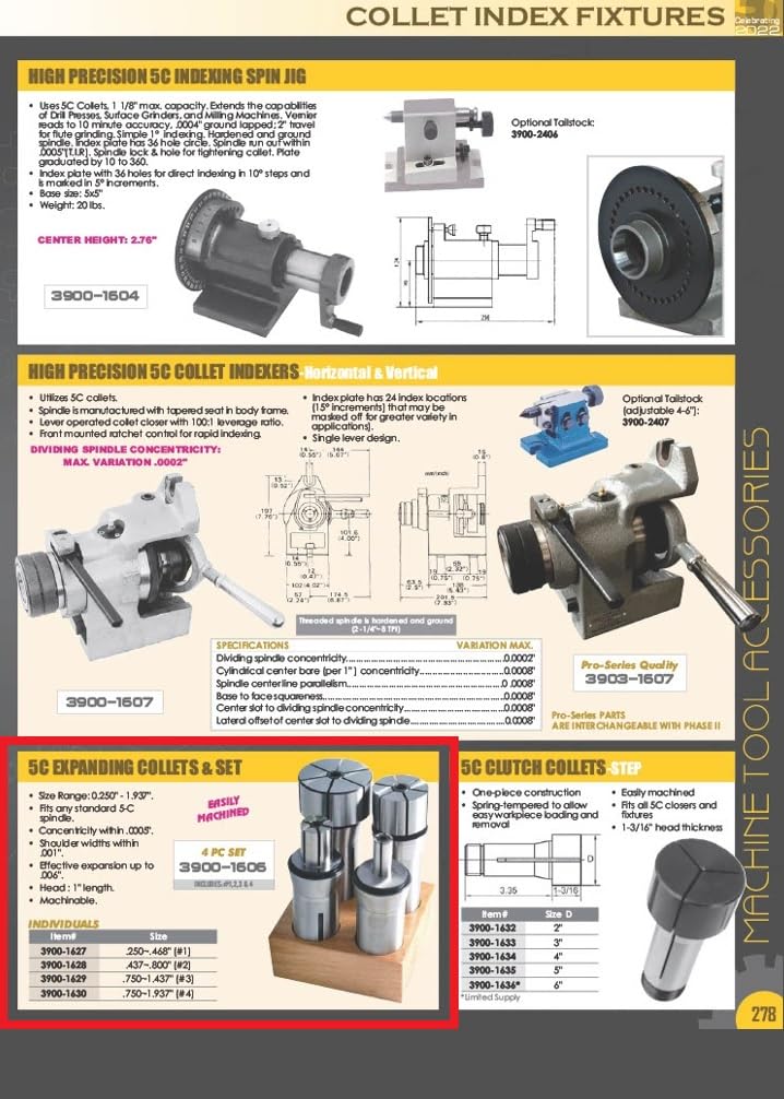 HHIP 3900-1627 5C Expanding Collet, 0.250-0.468"