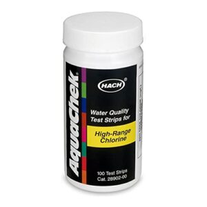 hach 2890200 free chlorine test strips, 0-600 mg/l, 100 tests