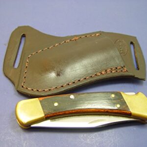 Custom Leather Left Hand Cross Draw Pocket Knife Sheath for a Buck 110 OR 112