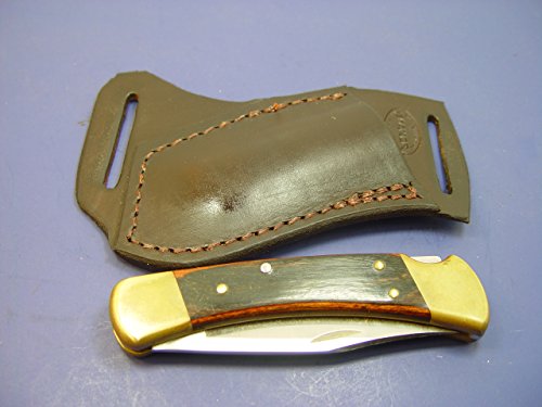 Custom Leather Left Hand Cross Draw Pocket Knife Sheath for a Buck 110 OR 112