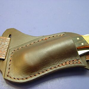 Custom Leather Left Hand Cross Draw Pocket Knife Sheath for a Buck 110 OR 112