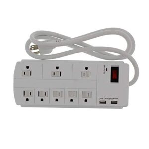 bright way surge strip,8 outlet,white