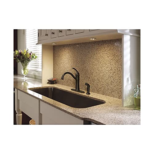 Moen 87230BRB High-Arc Kitchen Faucet with Side Spray from the Braemore Collection, Mediterranean Bronze