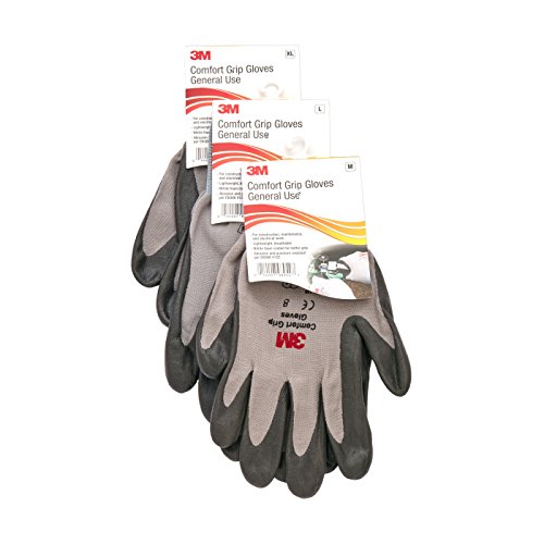 3M Electrical Markets Division unisex adult 3M COMFORT GRIP GLOVE CGL GU GENERAL USE SIZE L FOAMED NITRILE PALM PROVIDES EXCELLENT GRIP EVEN, Grey, Large Pack of 2 US