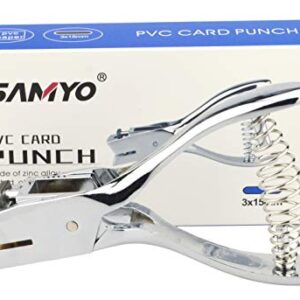 Samyo Hand Held ID Card Slot Hole Punch Metal Puncher Plier Punching Tool for ID Card Badge PVC Photo Tag