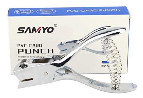 Samyo Hand Held ID Card Slot Hole Punch Metal Puncher Plier Punching Tool for ID Card Badge PVC Photo Tag