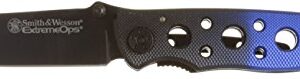 Smith & Wesson Extreme Ops CK111 7.3in High Carbon S.S. Folding Knife with a 3.1in Clip Point and Aluminum Handle for Outdoor, Tactical, Survival and EDC