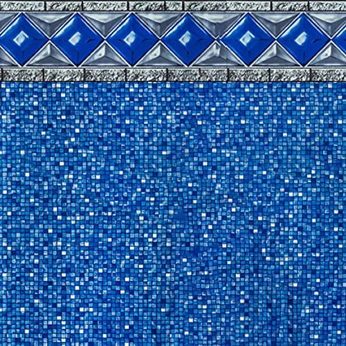 Smartline Crystal Tile 24-Foot Round Liner | UniBead Style | 54-Inch Wall Height | 25 Gauge Virgin Vinyl Material | Strong and Durable Liners | Designed for Steel Sided Above-Ground Swimming Pools