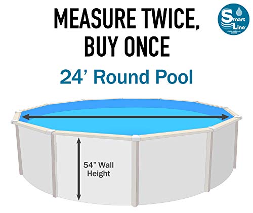 Smartline Crystal Tile 24-Foot Round Liner | UniBead Style | 54-Inch Wall Height | 25 Gauge Virgin Vinyl Material | Strong and Durable Liners | Designed for Steel Sided Above-Ground Swimming Pools