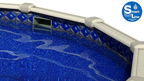 Smartline Crystal Tile 24-Foot Round Liner | UniBead Style | 54-Inch Wall Height | 25 Gauge Virgin Vinyl Material | Strong and Durable Liners | Designed for Steel Sided Above-Ground Swimming Pools