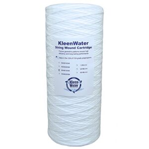 kleenwater polypropylene string wound water filter cartridge, 5 micron, made in usa, compatible with ap814 aqua-pure & pentek wp5bb97p, wpx5bb97p, wp5bb975