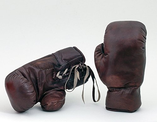 New Vintage 1930's Style Real Leather Full Size 12oz Hand Stitched Boxing Gloves