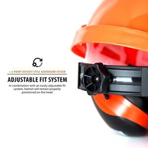 TR Industrial Forestry Safety Helmet and Hearing Protection System (Orange)