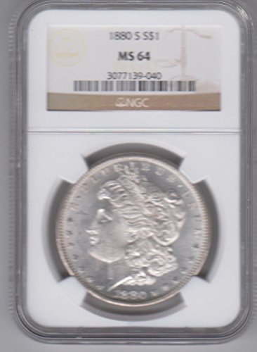 1880-S MORGAN SILVER DOLLAR- CERTIFIED MS 64 NGC