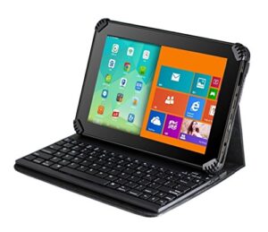 navitech 7" faux leather micro usb keyboard case / cover including built in stand & stylus pen compatible with the rca 7 voyager