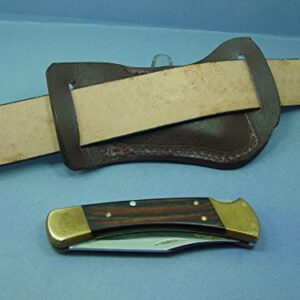 Custom Leather Left Hand Cross Draw Pocket Knife Sheath Far a Buck 110 Are 112. The Top Is Alligator Print