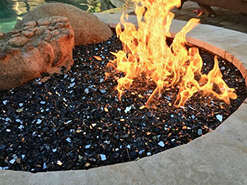 Black Reflective 1/4" Fire Pit Fire Glass 10lbs