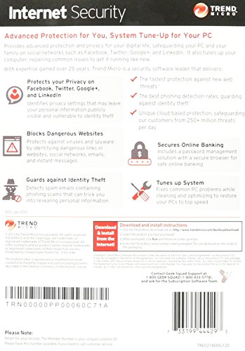 Trend Micro Titanium Internet Security 2014 (3-user) (6-month Subscription) - Windows