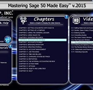 TEACHUCOMP Video Training Tutorial for Sage 50 2015 DVD-ROM Course and PDF Manual