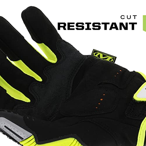 Mechanix WEARSMP-C91-010 Cut Resistant Gloves, Hi-Vis Yllw, L, PR,Fluorescent Yellow & Orange,Large