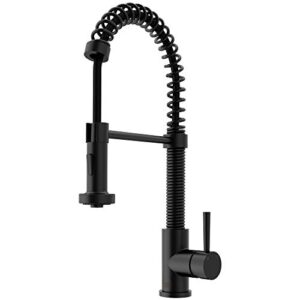 vigo vg02001mb 19" h edison single-handle with pull-down sprayer kitchen faucet in matte black
