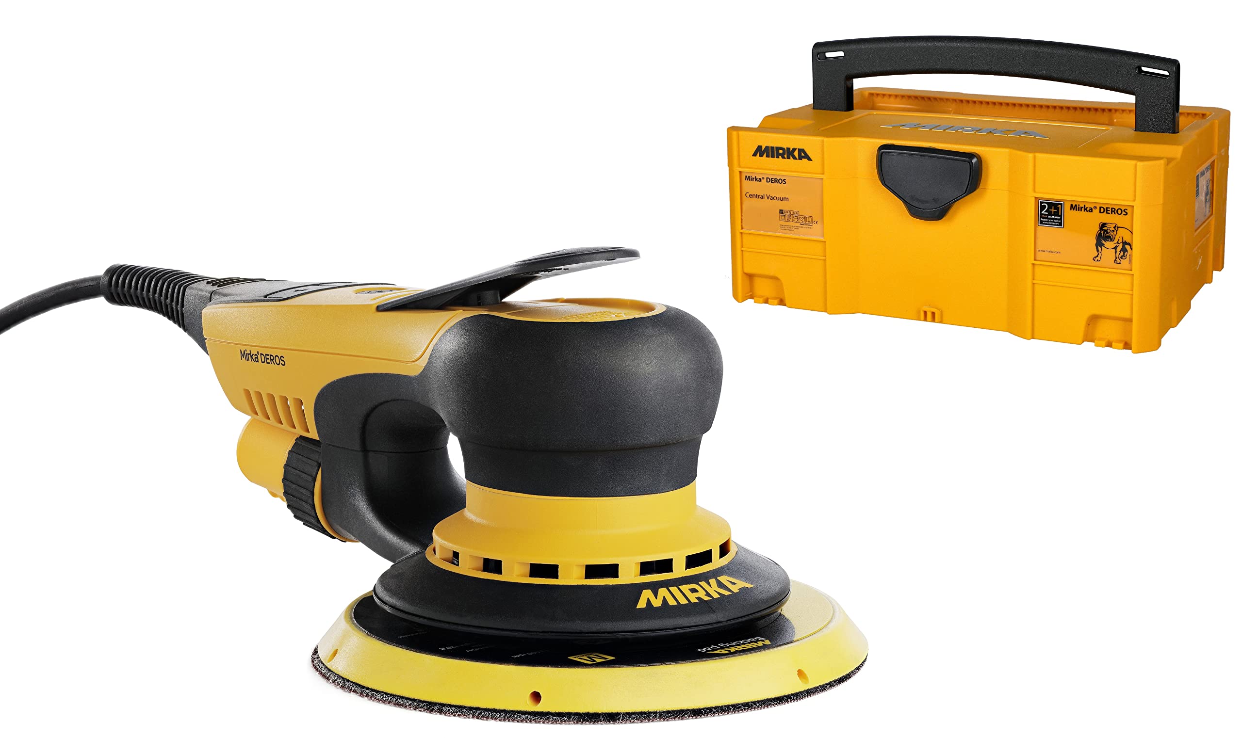 Mirka MID65020CAUS Direct Electric Random Orbital Sander, 6-Inch, Yellow, Black