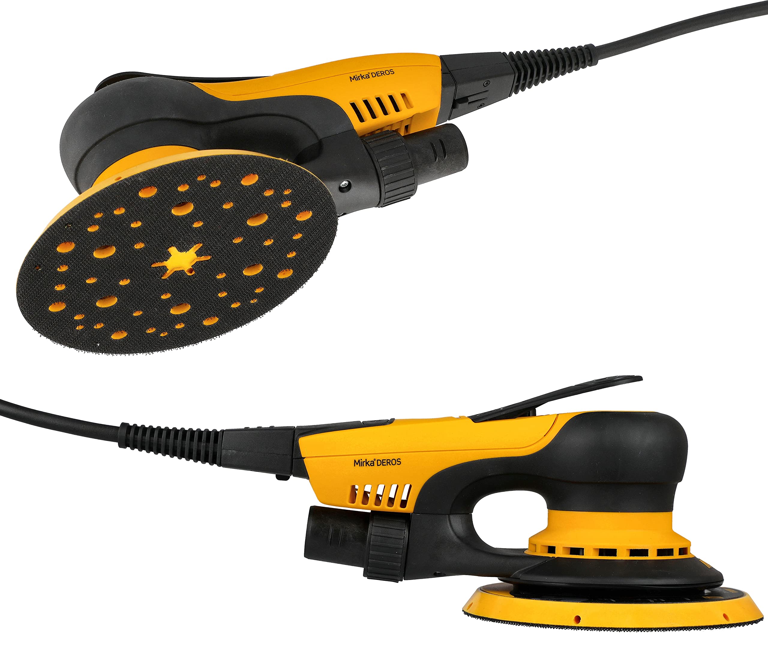 Mirka MID65020CAUS Direct Electric Random Orbital Sander, 6-Inch, Yellow, Black