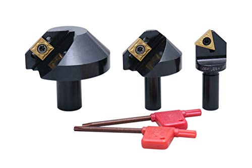 Accusize Industrial Tools 1/4'', 1/2'' and 1-1/4'' 90 Degree Indexable Carbide Countersinks, 0046-0990