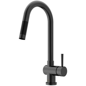 vigo vg02008mb 17" h gramercy single-handle with pull-down sprayer kitchen faucet in matte black