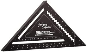 johnson level & tool 1904-1200 johnny square professional easy-read aluminum rafter square, 12", black, 1 square