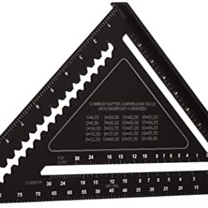 Johnson Level & Tool 1904-1200 Johnny Square Professional Easy-Read Aluminum Rafter Square, 12", Black, 1 Square