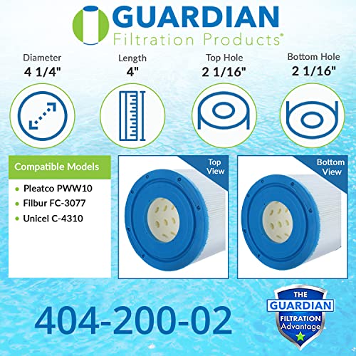 Guardian Filtration Products 2 Pack Filter FITS C-4310,C4310,FC-3077,FC3077,PWW10 Pool/SPA Cartridge Made in The USA Pool and SPA Filter Great Deal