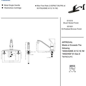 Designers Impressions 651601 Oil Rubbed Bronze Kitchen Faucet with Sprayer - Includes Optional Deck Plate