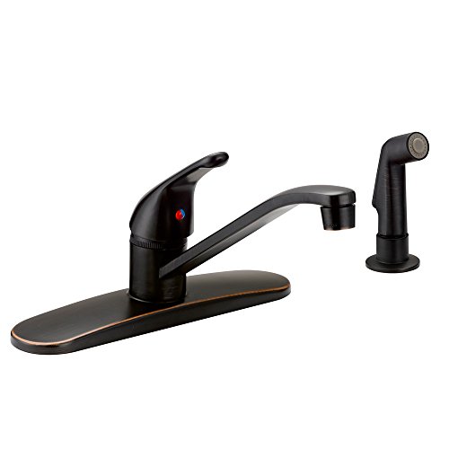 Designers Impressions 651601 Oil Rubbed Bronze Kitchen Faucet with Sprayer - Includes Optional Deck Plate