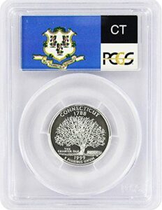 1999 connecticut state s silver proof quarter pr-69 pcgs