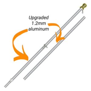 Grace Alley Flag Pole: 6 Foot Tangle Free Spinning Flag Pole. Residential or Commercial Flag Pole. Wind Resistant/Rust Free. (Silver)