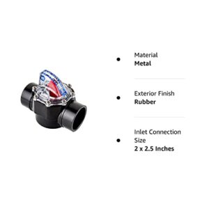 H2 Flow Controls FV-C Control FlowVis 2 x 2.5in. Complete Pool Flow Meter and Check Valve Black