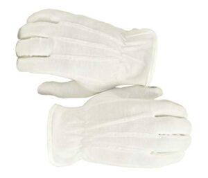 g & f products 100% white cotton marching band parade glove formal dress gloves service gloves inspection gloves, sold by pair, size large 1 pair