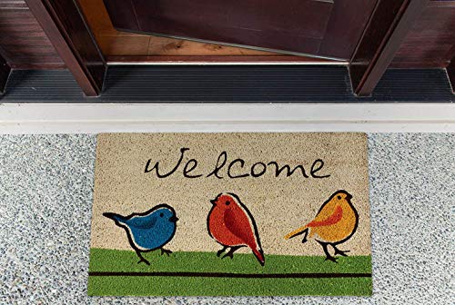 DII Natural Coir Doormat Outdoor Welcome Mat, 17x29, for The Birds