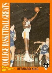 bernard king basketball card (tennessee volunteers) 1992 kellogs college basketball greats #13